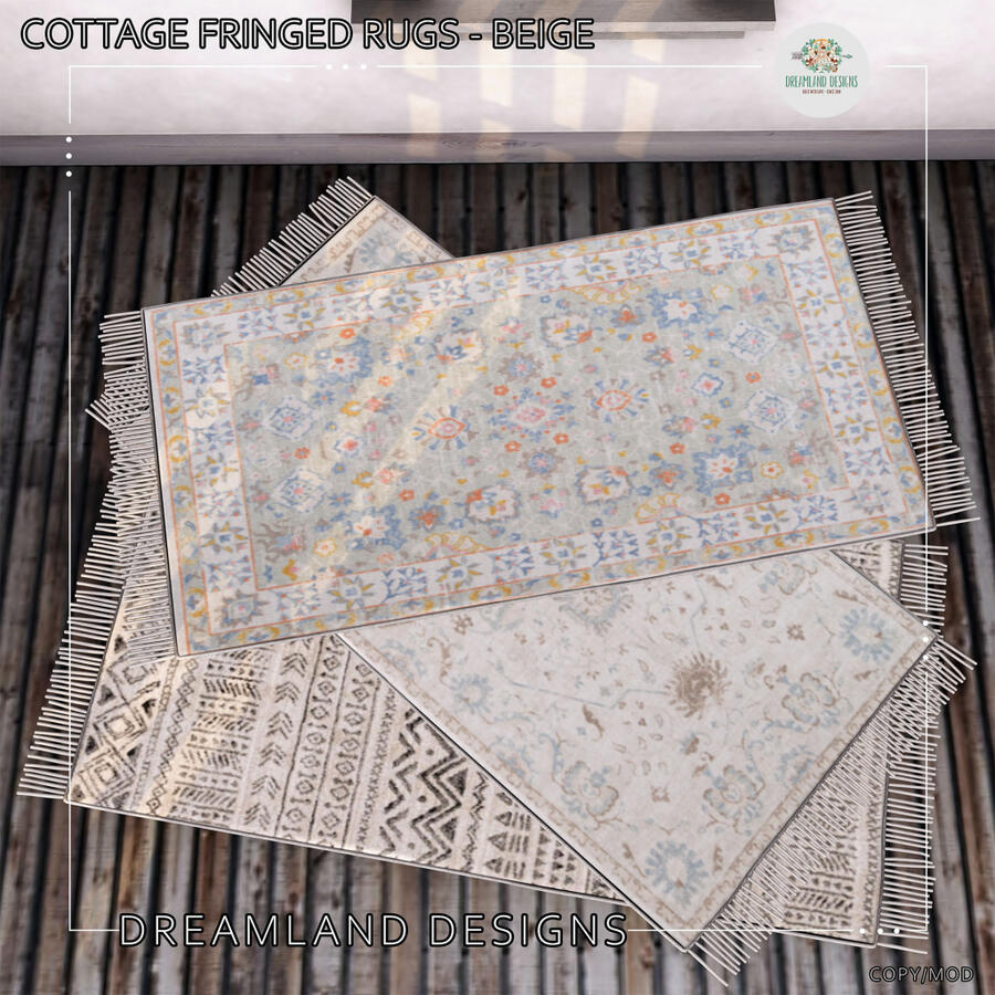 Dreamland Designs Cottage Fringed Rugs Dreamland Designs Cottage Fringed Rugs