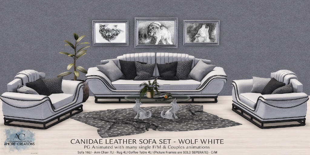 Amore Creations Canidae Leather Sofa Set Amore Creations Canidae Leather Sofa Set