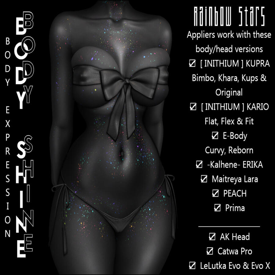 Body Expression Body Shine Rainbow Stars Body Expression Body Shine Rainbow Stars